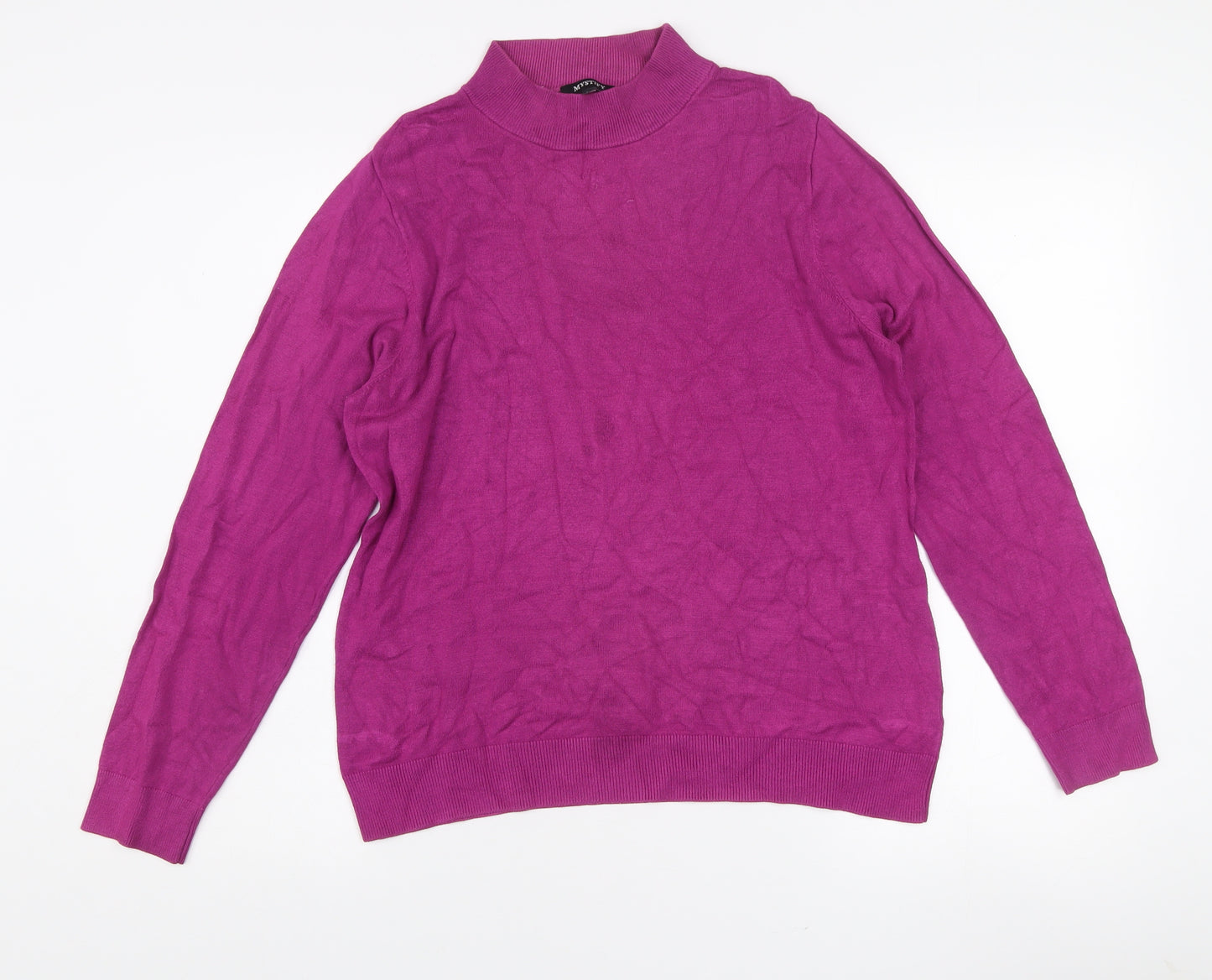 Mystify Women's Purple Mock Neck Long Sleeve Jumper L
