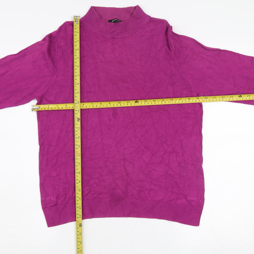 Mystify Women's Purple Mock Neck Long Sleeve Jumper L