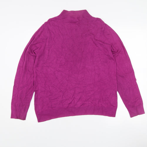 Mystify Women's Purple Mock Neck Long Sleeve Jumper L