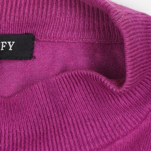 Mystify Women's Purple Mock Neck Long Sleeve Jumper L