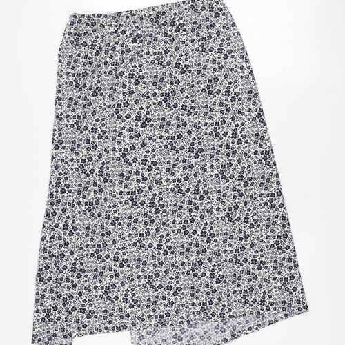 Savida Women Blue Floral Stretch Pencil Skirt Size 14