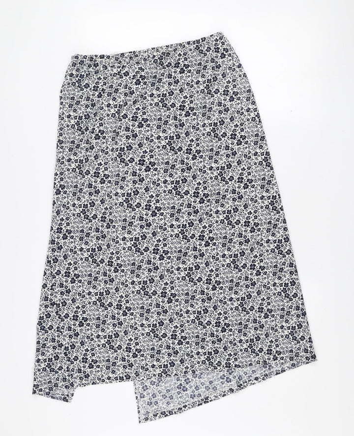 Savida Women Blue Floral Stretch Pencil Skirt Size 14