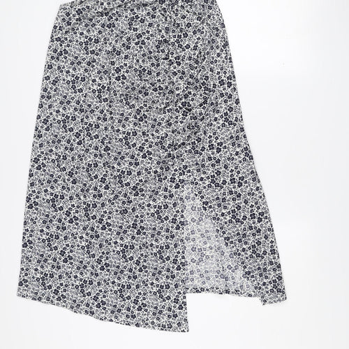 Savida Women Blue Floral Stretch Pencil Skirt Size 14