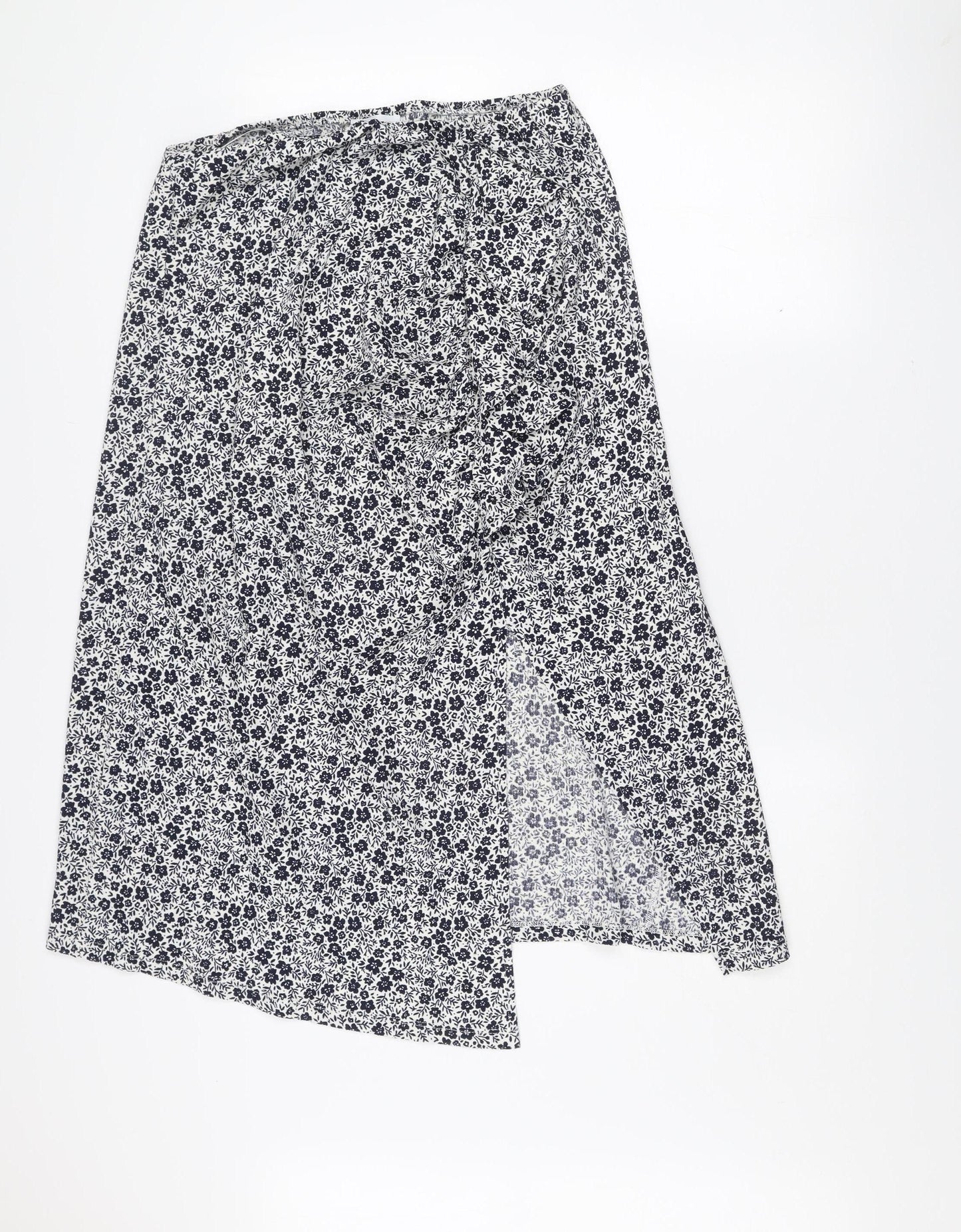 Savida Women Blue Floral Stretch Pencil Skirt Size 14