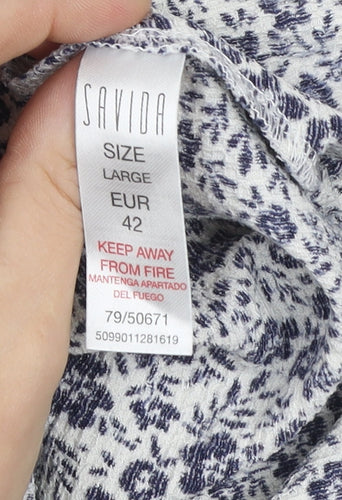 Savida Women Blue Floral Stretch Pencil Skirt Size 14