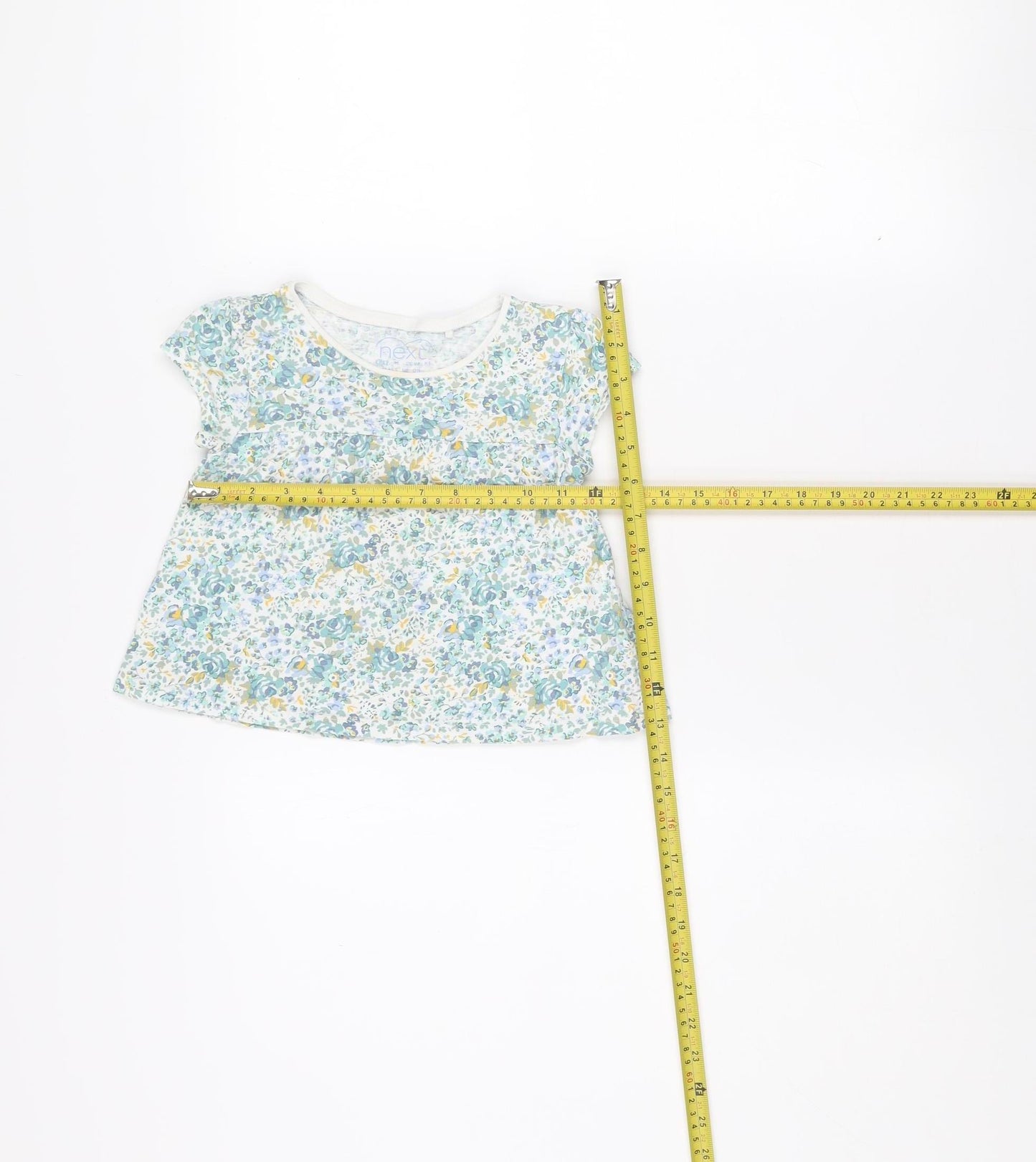 Next Girls Blue Floral Organic Cotton Sleeveless Top 1.5-2 Years