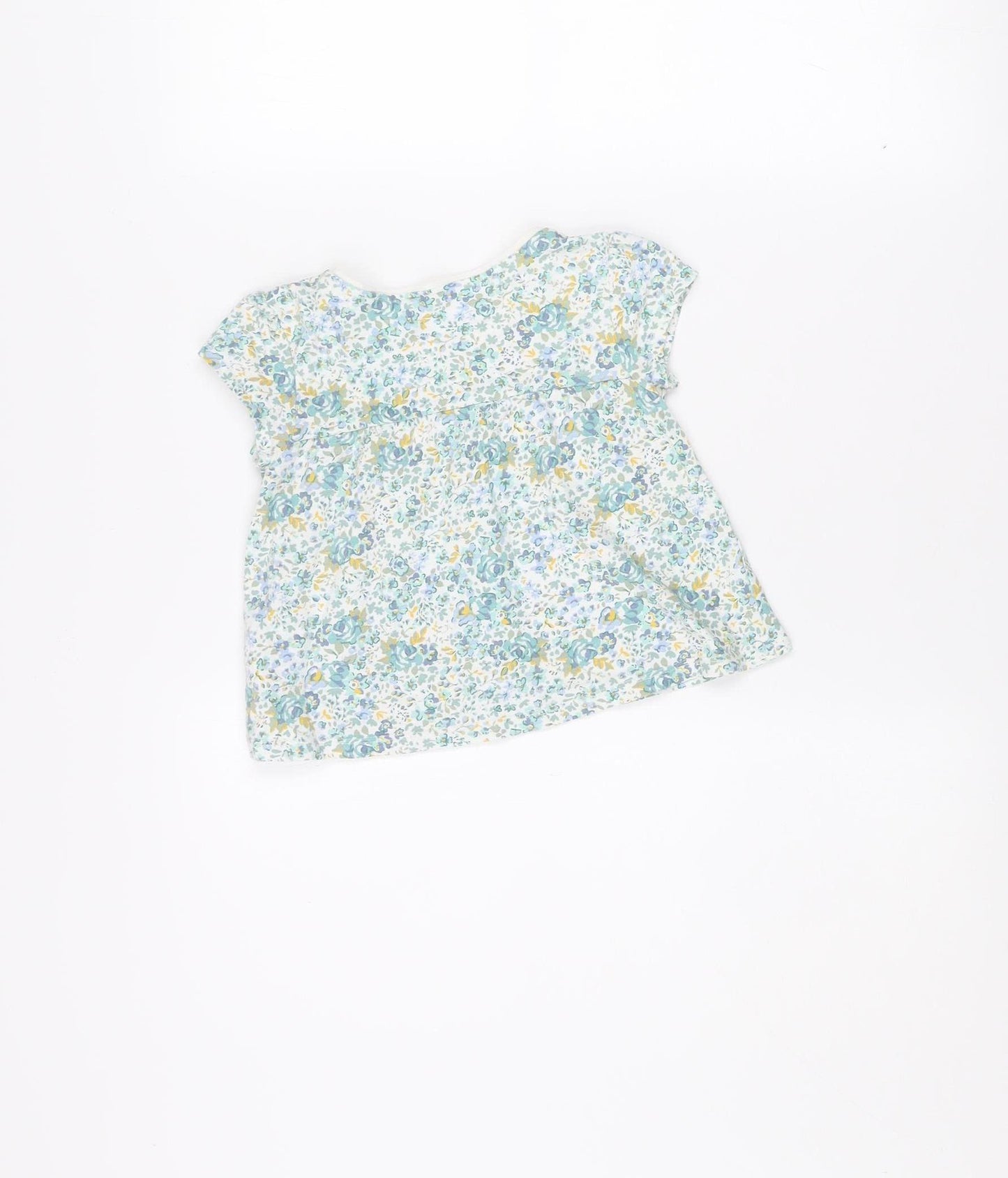 Next Girls Blue Floral Organic Cotton Sleeveless Top 1.5-2 Years