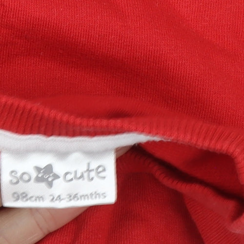 So Cute Girls Red Pullover Jumper 24 Months Daddy’s Girl Cotton Knit