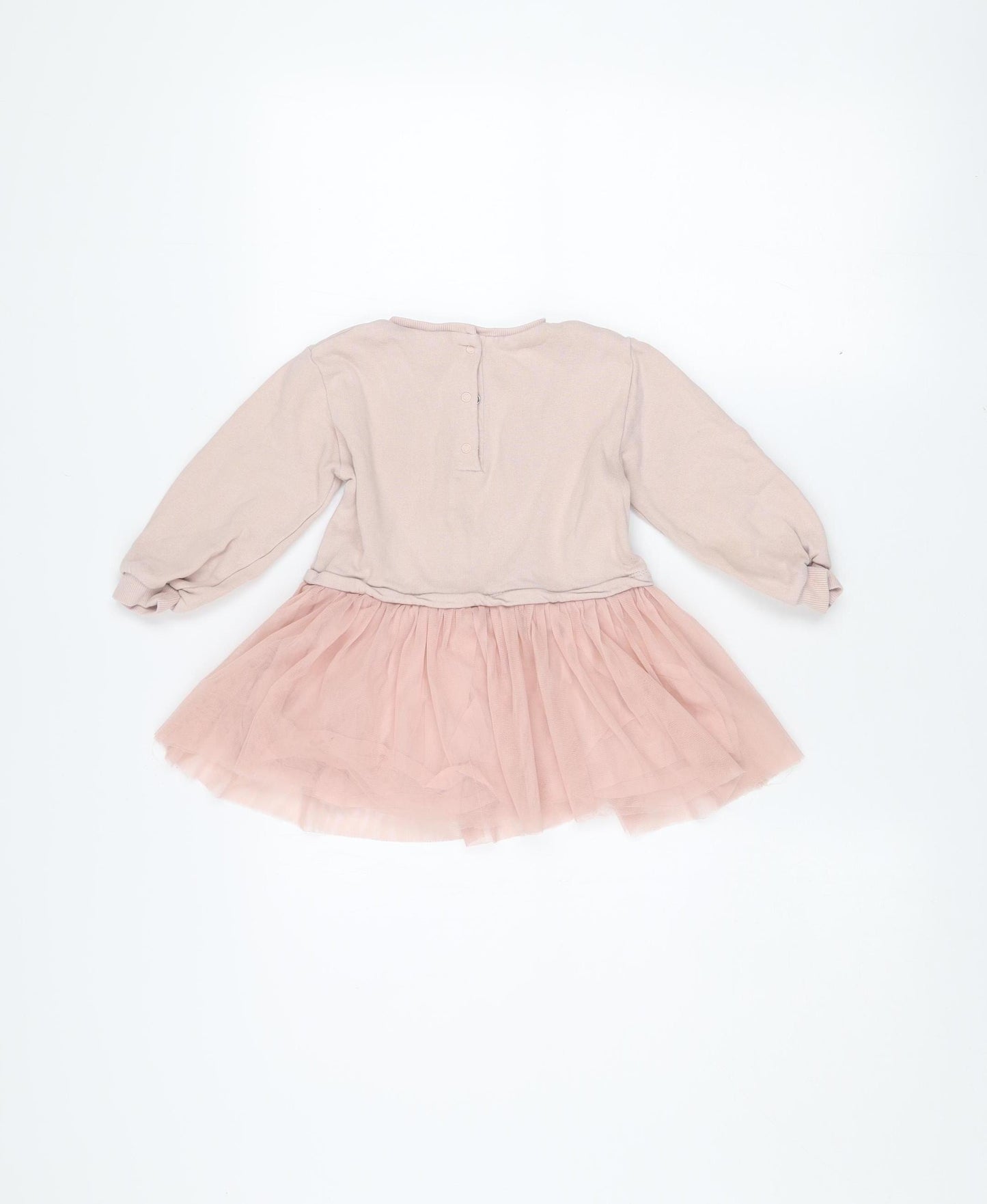 Next Girls Pink Bunny Tutu Dress 2 Years Long Sleeve Cotton Party Wear