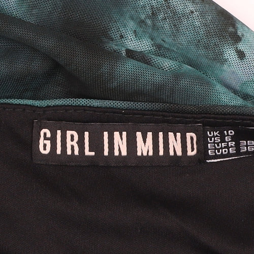 Girl In Mind Women Green Tie Dye Ruffle Off Shoulder Midi Dress Size 10