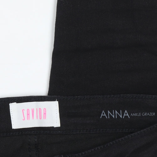 Savida Women’s Black Ankle Grazer Slim Fit Jeans Size 10