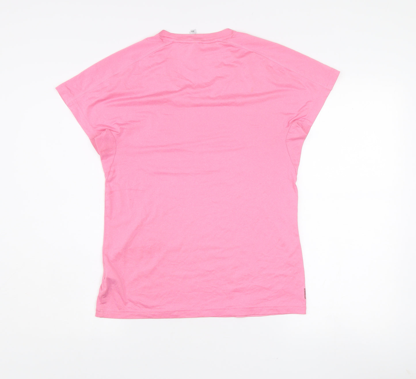adidas Womens Pink V-Neck Short Sleeve Active T-Shirt M