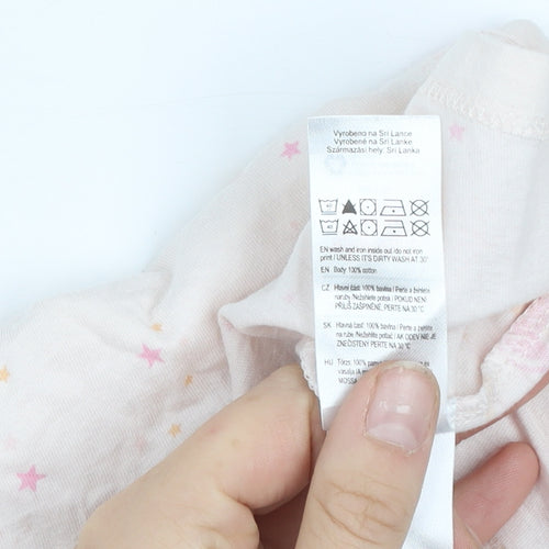 F&F Girls Pink Ballerina Print Cotton Sleeveless Skater Dress 18-24M