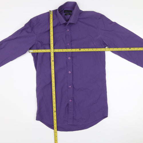 ADVISE Men's Purple Slim Fit Long Sleeve Button-Up Shirt 15 38in