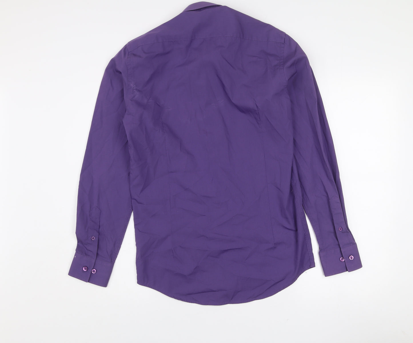 ADVISE Men's Purple Slim Fit Long Sleeve Button-Up Shirt 15 38in