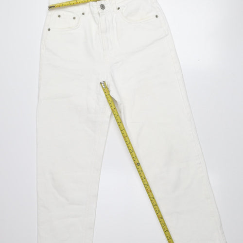 Pull & Bear Women's White Straight Regular Fit Jeans Size 10