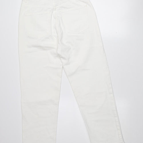 Pull & Bear Women's White Straight Regular Fit Jeans Size 10