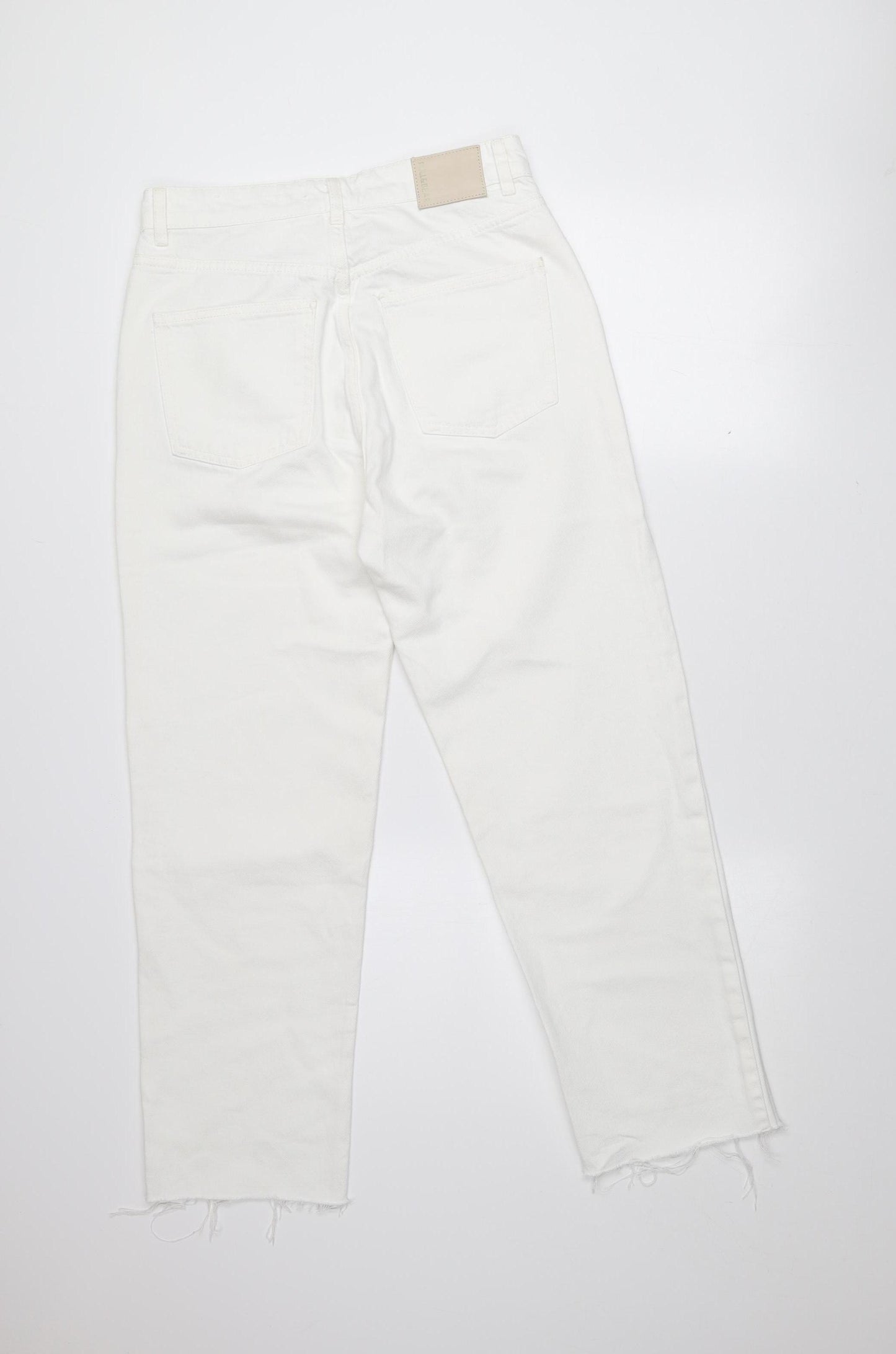 Pull & Bear Women's White Straight Regular Fit Jeans Size 10