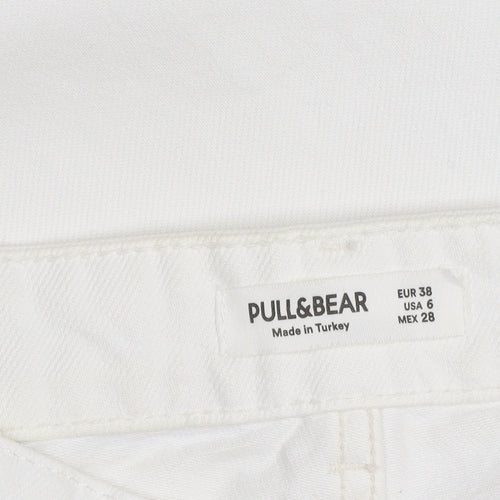 Pull & Bear Women's White Straight Regular Fit Jeans Size 10
