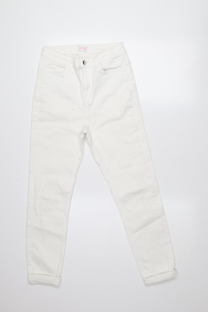 Savida Women White Skinny Slim Fit Stretch Denim Jeans Size 10