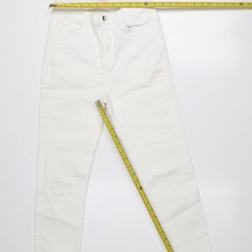 Savida Women White Skinny Slim Fit Stretch Denim Jeans Size 10