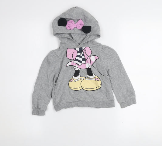 name it Girls Grey Minnie Mouse Pullover Hoodie 2-3 Years Hooded Sweatshirt