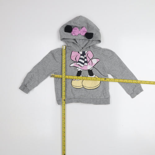 name it Girls Grey Minnie Mouse Pullover Hoodie 2-3 Years Hooded Sweatshirt