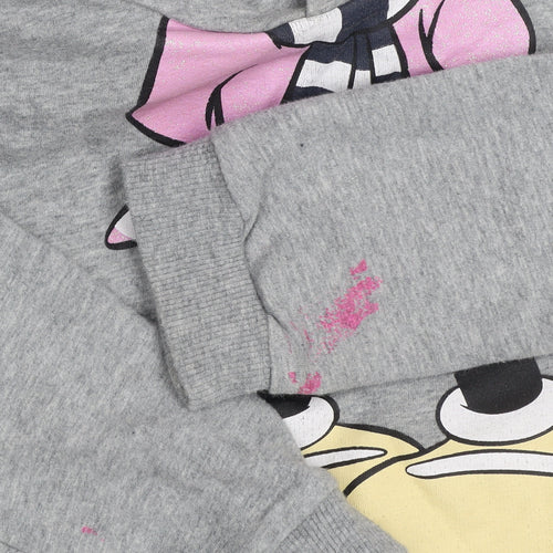 name it Girls Grey Minnie Mouse Pullover Hoodie 2-3 Years Hooded Sweatshirt