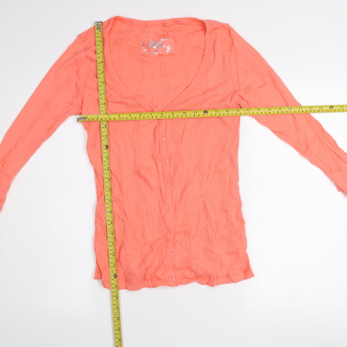 Atmosphere Women’s Orange Button Cardigan Size 10 V-Neck Lightweight Knit