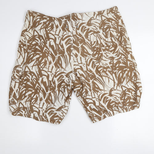 Marks and Spencer Men's Beige Palm Print Swim Shorts XL