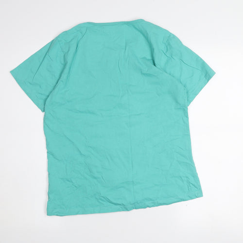 Pure & Natural Women's Green Cotton Short Sleeve T-Shirt M