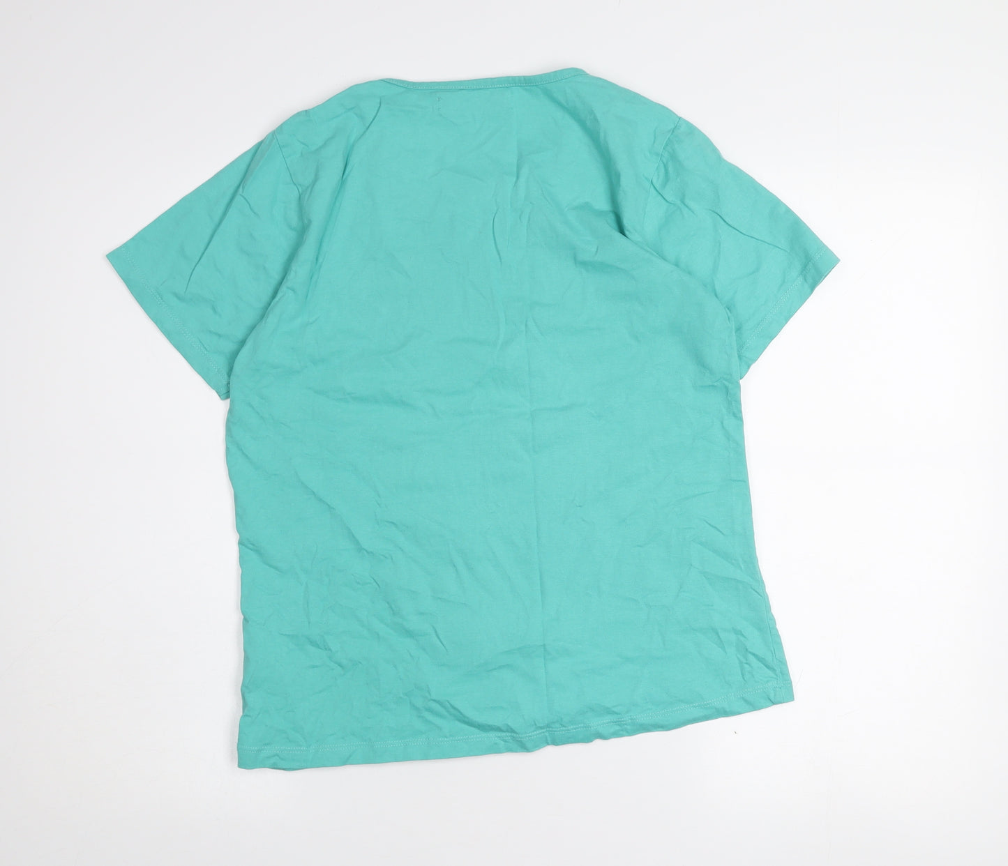 Pure & Natural Women's Green Cotton Short Sleeve T-Shirt M