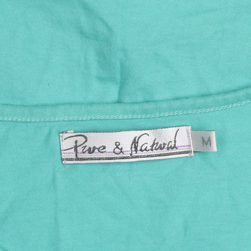 Pure & Natural Women's Green Cotton Short Sleeve T-Shirt M