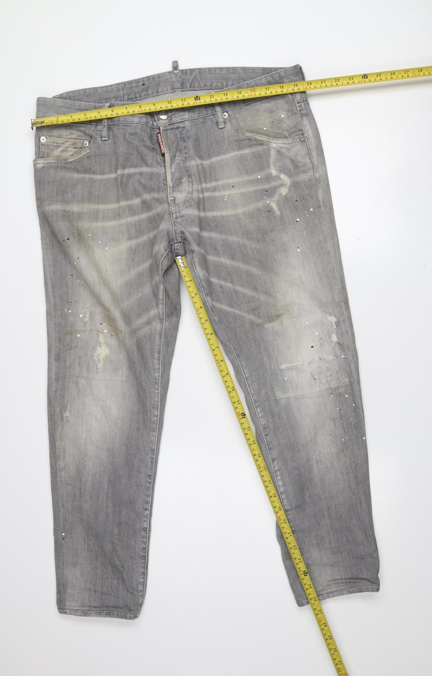 DSQUARED2 Men's Grey Cool Guy Distressed Straight Jeans Size 54