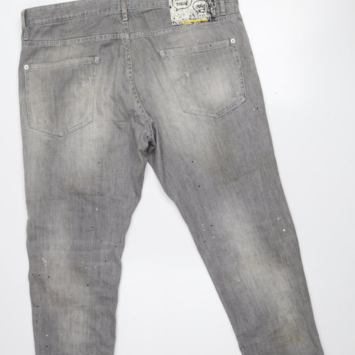 DSQUARED2 Men's Grey Cool Guy Distressed Straight Jeans Size 54