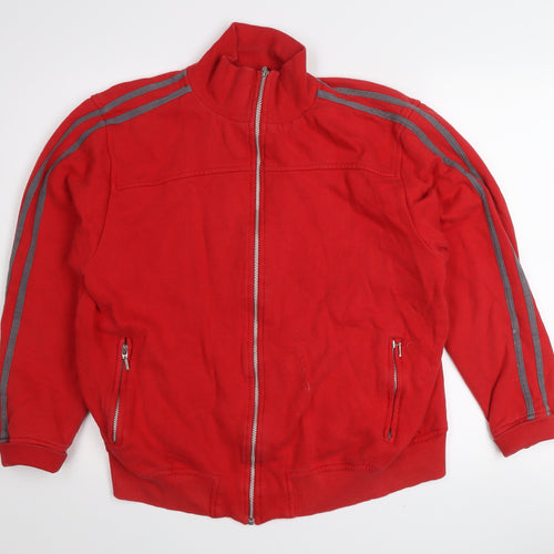 Avenue Mens Red Bomber Jacket M Full Zip Casual Sportswear