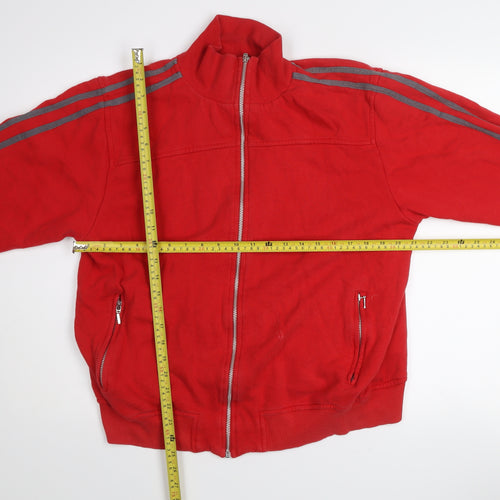 Avenue Mens Red Bomber Jacket M Full Zip Casual Sportswear