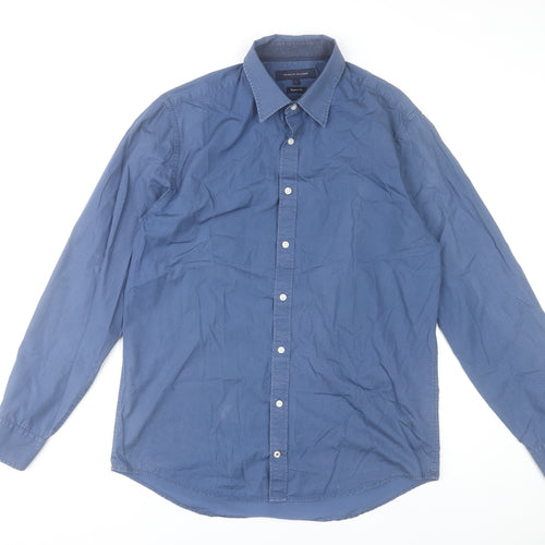 Tommy Hilfiger Men's Blue Regular Fit Cotton Formal Shirt L
