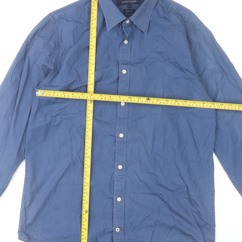 Tommy Hilfiger Men's Blue Regular Fit Cotton Formal Shirt L