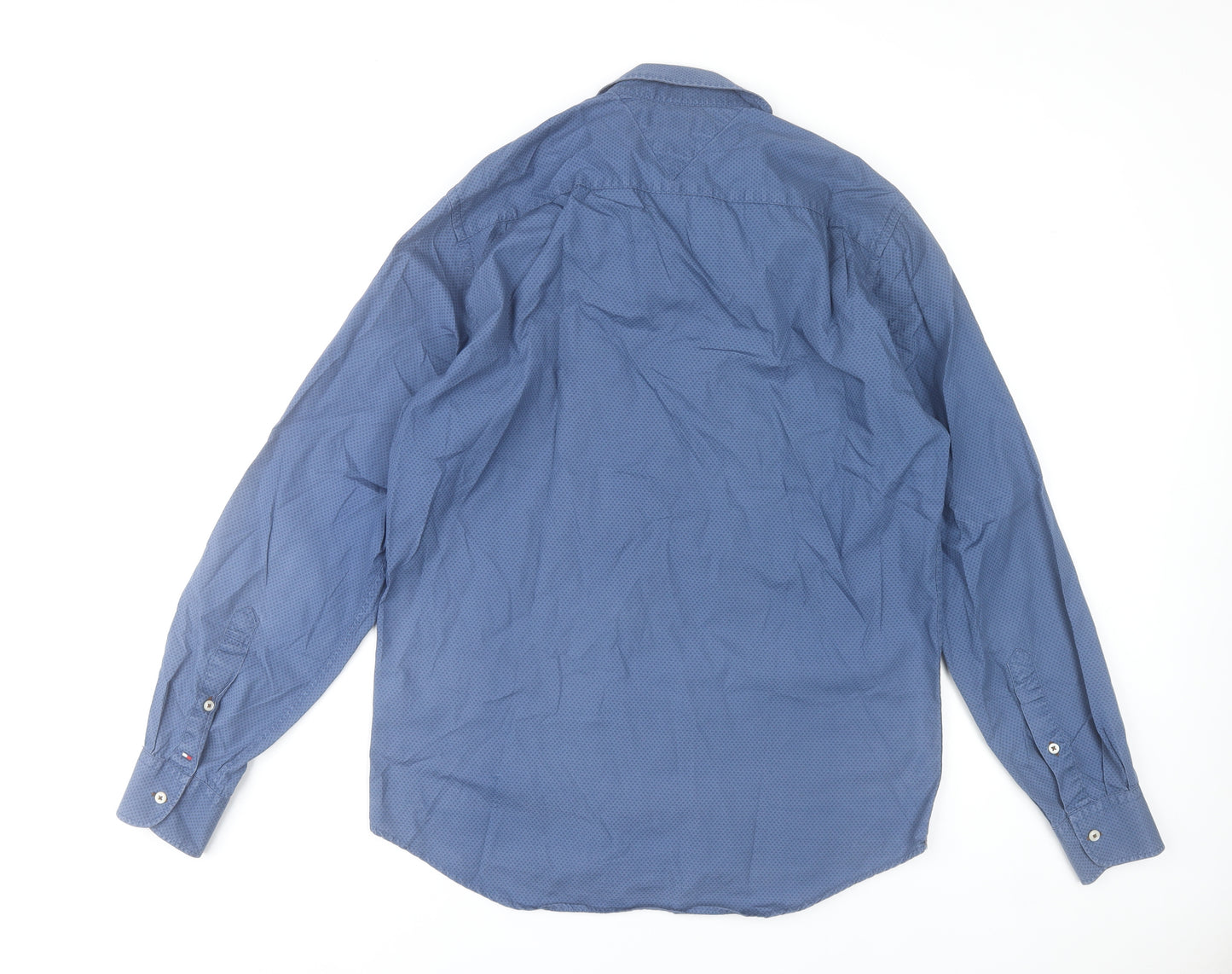 Tommy Hilfiger Men's Blue Regular Fit Cotton Formal Shirt L