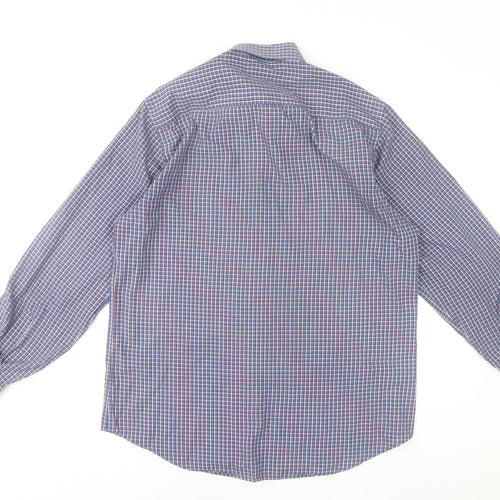 Cedar Wood State Men's Blue Checked Regular Fit Dress Shirt 16in 41cm
