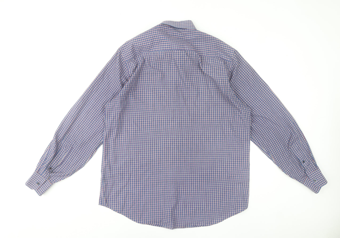 Cedar Wood State Men's Blue Checked Regular Fit Dress Shirt 16in 41cm