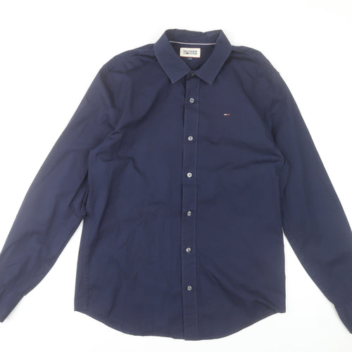 Tommy Hilfiger Denim Men's Navy Long Sleeve Formal Shirt L