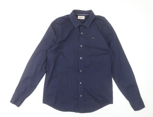Tommy Hilfiger Denim Men's Navy Long Sleeve Formal Shirt L