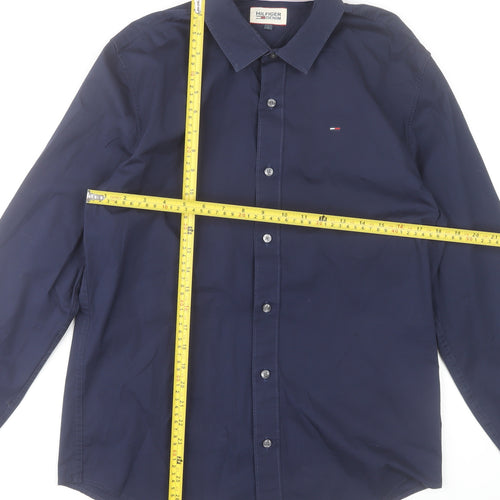 Tommy Hilfiger Denim Men's Navy Long Sleeve Formal Shirt L