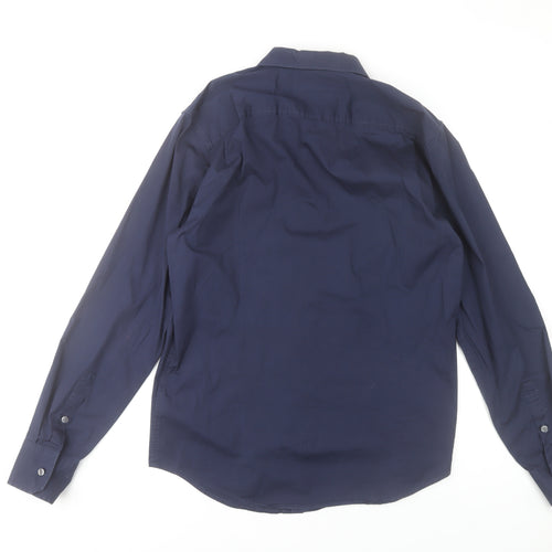 Tommy Hilfiger Denim Men's Navy Long Sleeve Formal Shirt L