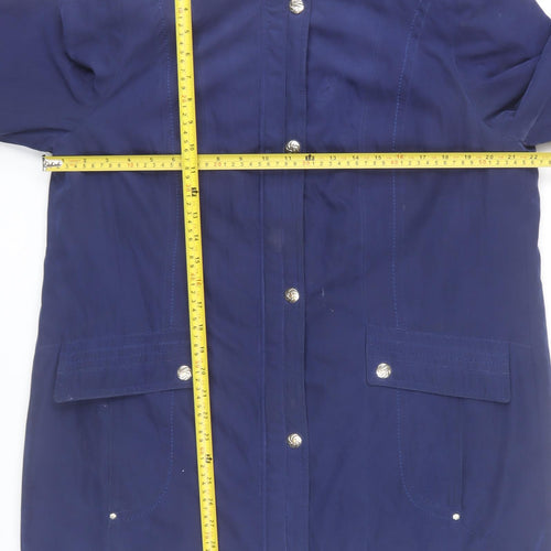 Bm Collection Women's Blue Hooded Parka Coat Size M Long Sleeve