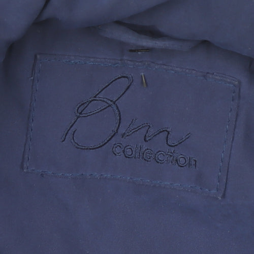 Bm Collection Women's Blue Hooded Parka Coat Size M Long Sleeve