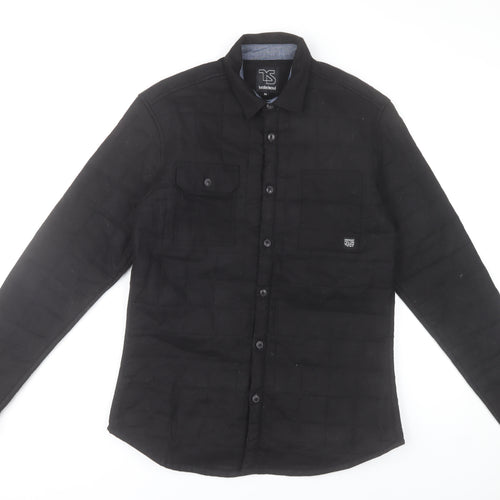 Twistedsoul Men's Black Quilted Cotton Casual Jacket M