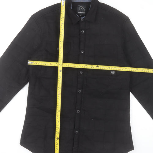 Twistedsoul Men's Black Quilted Cotton Casual Jacket M